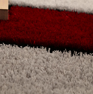 Aria Red & Gray Soft Pile Shaggy Area Rug