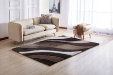 Aria Olive & White Soft Pile Shaggy Area Rug