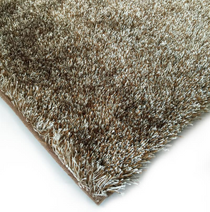 Fuzzy Two Tone Brown Beige Area Rug