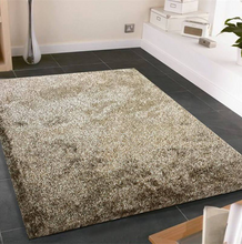 Fuzzy Two Tone Brown Beige Area Rug
