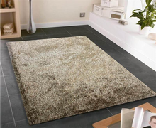 Fuzzy Two Tone Brown Beige Area Rug