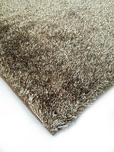 Fuzzy Two Tone Brown Beige Area Rug