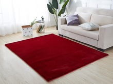 Lily Luxury Red Chinchilla Faux Fur Area Rug