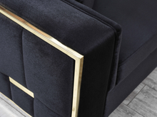 Regina Black Velvet Living Room Set