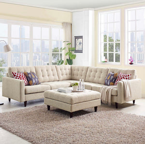 Cayden 3 Piece Upholstered Fabric Sectional Sofa Set